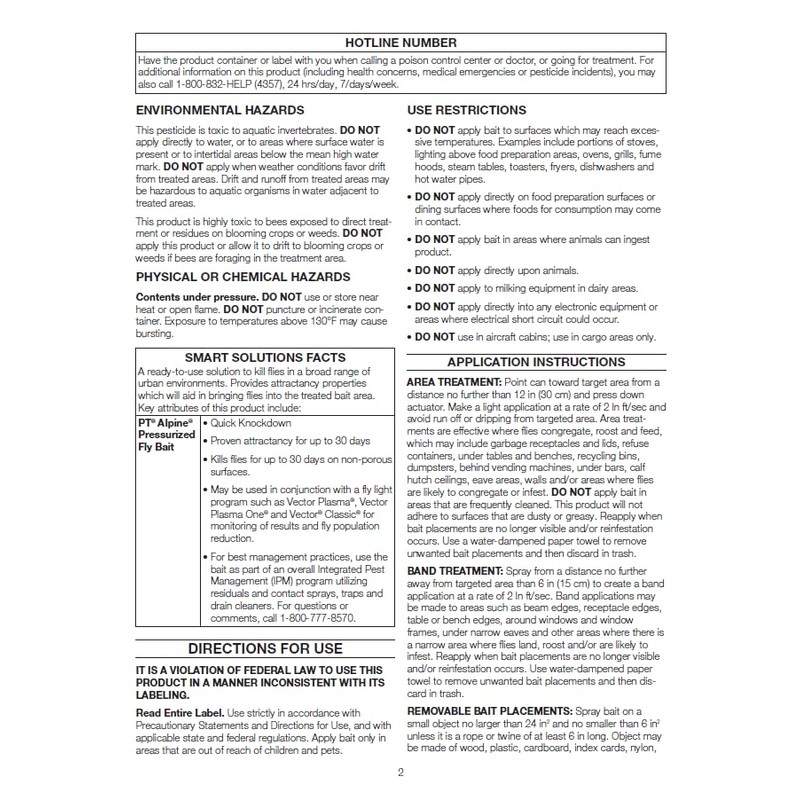 BASF PT Alpine Pressurized Fly Bait 16oz + Disposable Gloves