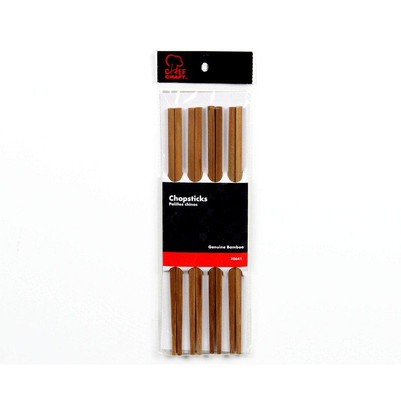 Chef Craft Select Bamboo Chopsticks 4 piece set, Natural