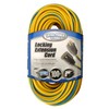 Coleman Cable 02439 14/3 Push-Lock SJTW Locking Extension Cord, Yellow/Blue,