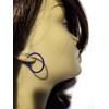 arete de aro azul oscuro de 1.5 pulgadas, Mediano, Zinc,