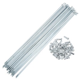A ABSOPRO 36 Set 13G Bicycle Spokes 249mm Bike Wheel Spokes Galvanized Carbon Steel Silver Tone