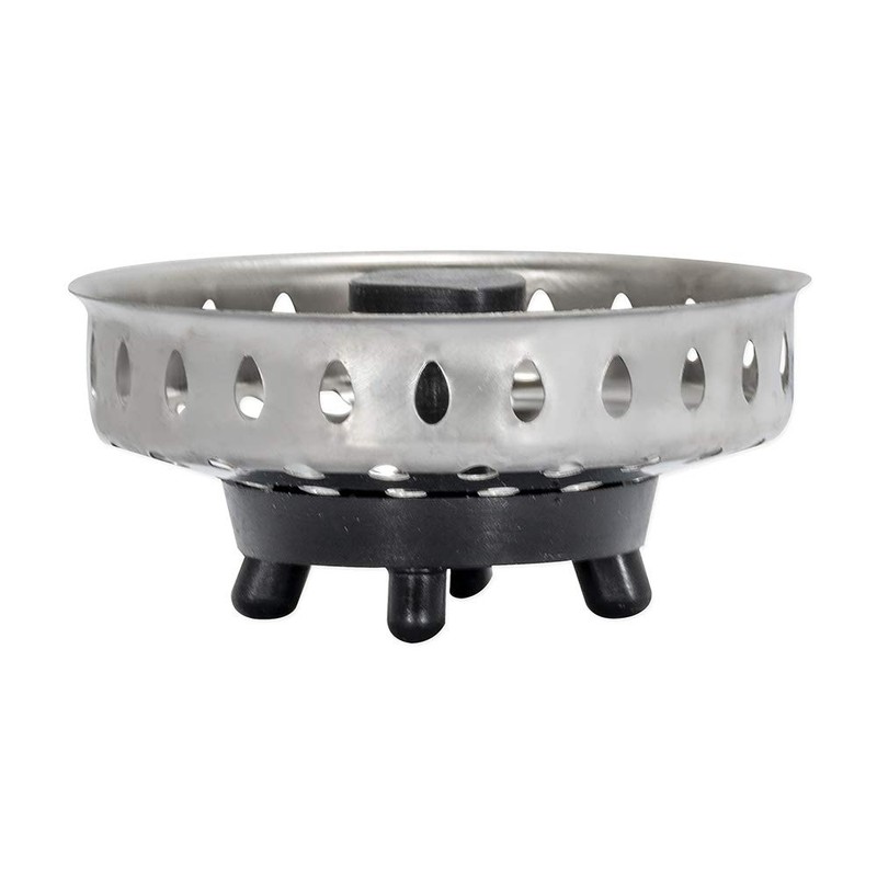 EZ-FLO Replacement Basket, Rubber Pronged Bottom, Stainless Steel, Fits 3-1/2