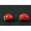 Strawberry Strawberry Fruit Stud Earrings Round Plug Berry Mini Bling