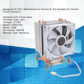 LGA 2011 CPU Cooler 230w TDP 3pin 12VDC 2000RPM Hydraulic Bearing CPU Cooler with 90mm Fan for Motherboard with Backplate