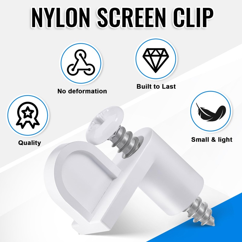 Blulu 24 Pack 3/8 in Nylon Window Screen Clip with