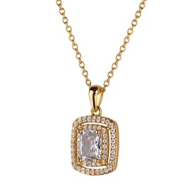 LuckyLy Set de Joyería para Mujer Oro 14k con Zirconia Cúbica, Juego de Collar y Aretes Mujer – Accesorios Ideales como Regalos para Mujer Cumpleaños y Regalos para Mamá Navidad, Modelo Elia Blanco