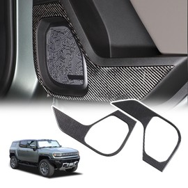 Car Door Anti-Kick Pad Protective Pad Compatible with 2024-2025 Hummer EV Accessories Real Carbon Fiber Carbon Fiber Protector Mat Dirty Collision Stickers Inner Decorative 2PCS (Rear Door-Black)