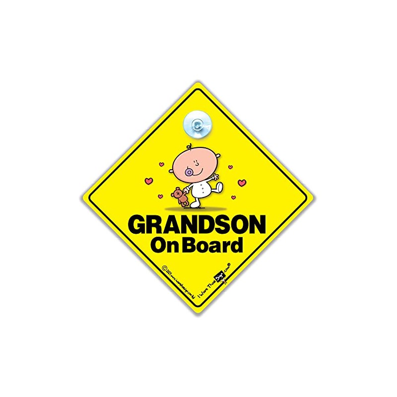 Autoscheiben-Schild mit Aufschrift Grandson On Board