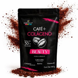 Earth Co  Café  Colágeno BEAUTY  Colágeno Hidrolizado Bovino, Biotina (B8) y Ácido Fólico (B9)  Piel, Cabello y Uñas  Molido con Canela  500g