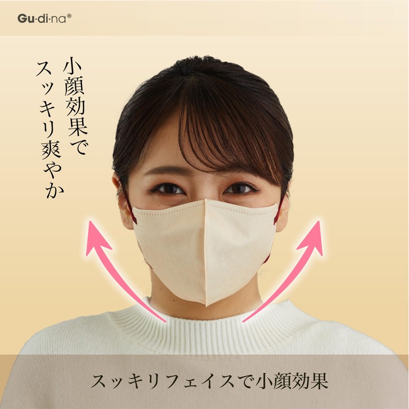 Aoyama Tsusho Gdina Spunlace Non-Woven Fabric 3D Mask Eccle Beige