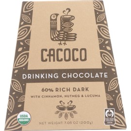 CACOCO 60% Rich Dark Drinking Chocolate: Organic/Fair Trade/Vegan/Kosher/Paleo Friendly (7.05 ounces)