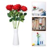 wokery Single Artificial Rose, Silk Artificial Flower Red Rose, Living