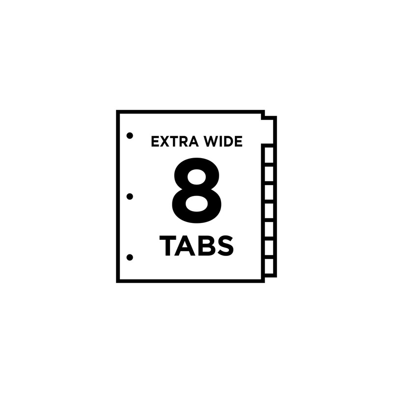 Avery Big Tab Insertable Extra Wide Dividers, 8 Multicolor Tabs,