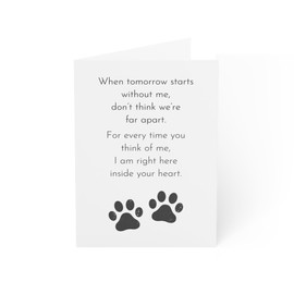 Pet Sympathy Card - Heartfelt Memorial for Pet Loss - Paw Print Design - 6 x 8 Inch - Made in UK - Includes Envelope - Blank Inside - Sustainable Materials