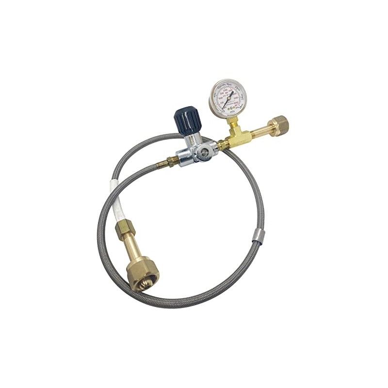 SUPER Deluxe Oxygen Transfill Hose Adaptor with valve and bleed