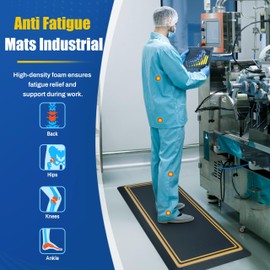 FEATOL Standing Mat Anti Fatigue for Work 2 Packs, Ergonomic Commercial Cushioned Floor Mat, Standing Work Mats Industrial, 20" x 59" Safety Mat for Leg & Back Pain