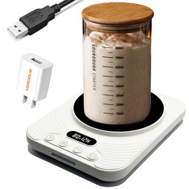 2025 Upgrade Sourdough Starter Warmer,Temperature Control Range 70°F-110°F, Accurate to 1°F, with Timer Switch Function(0-24 hours),Powered by USB. (White)