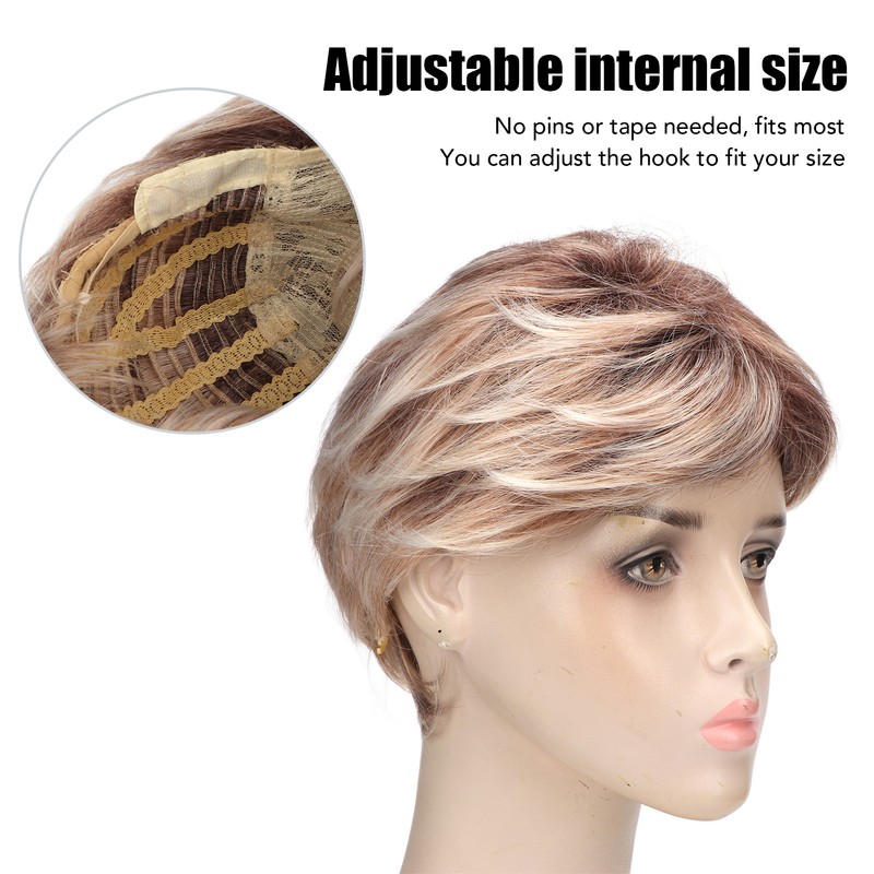 Woman Short Wig Synthetic Layered Straight Fluffy Heat Resistant Soft