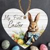 My First Easter Wooden Heart Plaque | Boy Rabbit Design