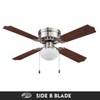 Portage Bay 51490 Cherry Hill Ceiling Fan, 42, Brushed Nickel
