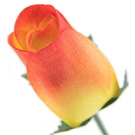 Yellow Roses with Red Tips Bunch of 8 Closed Bud Wooden Roses for Crafts Custom Bouquets and Other DIY Projects. Choose Form Over 60 Colors.