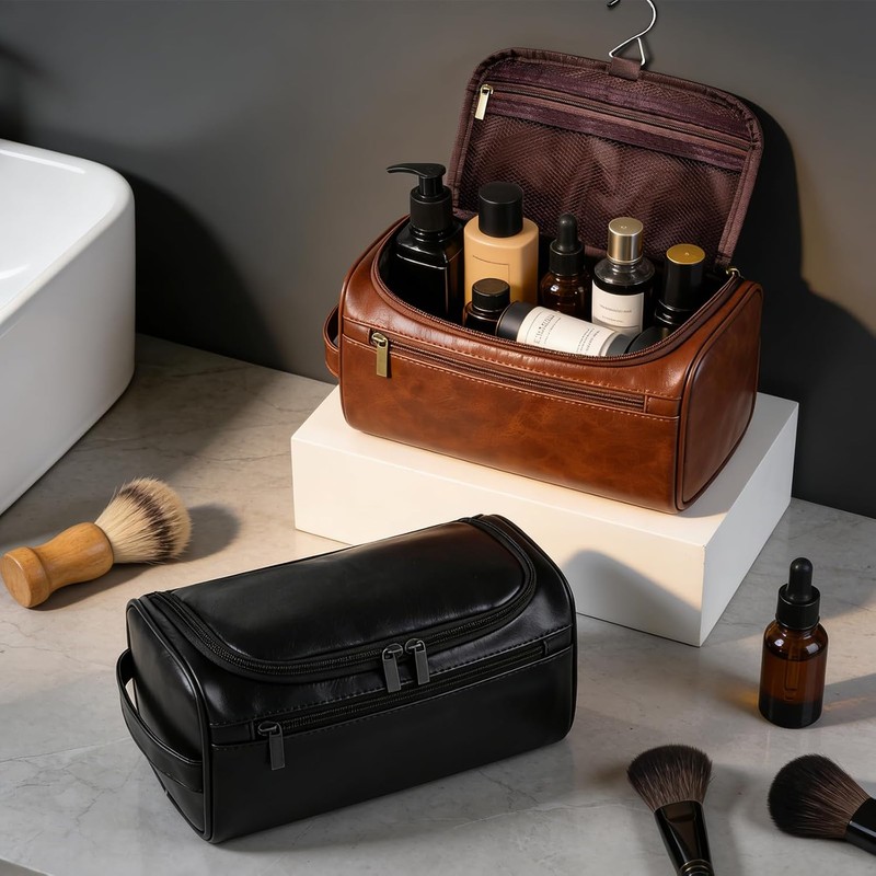 Neceser de Cuero para Hombre,Neceser de Viaje con Manija