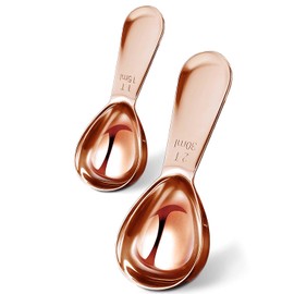 Gold Coffee Scoop for Ground Coffee 1 Tablespoon 2 Tablespoon Stainless Steel Measuring Coffee Spoons Short Handle Coffee Bean Tea Sugar Flour Liquids