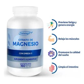 Citrato De Magnesio Con Omega 3 Naturagel 160 Caps                                                                                                    