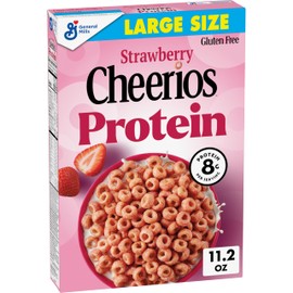 Cheerios Protein Cereal, Strawberry, 8g Protein, Large Size, 11.2 oz