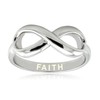 Sterling Silver Faith Engraved Infinity Ring - Size S 1/2