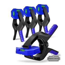 Bdmetals 4 Pack Nylon Spring Clamps 8.5 Inch, Heavy Duty Wood Clamps with Spirit Levels For Home Improvement Projects And Backdrop Clamps