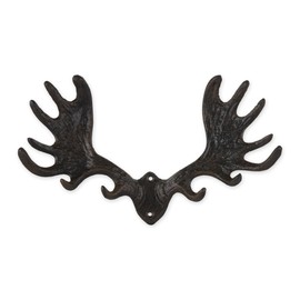 Zingz & Thingz Decorative Cast Iron Animal Wall Hook Collection, 13.25x8x3, Moose Antler