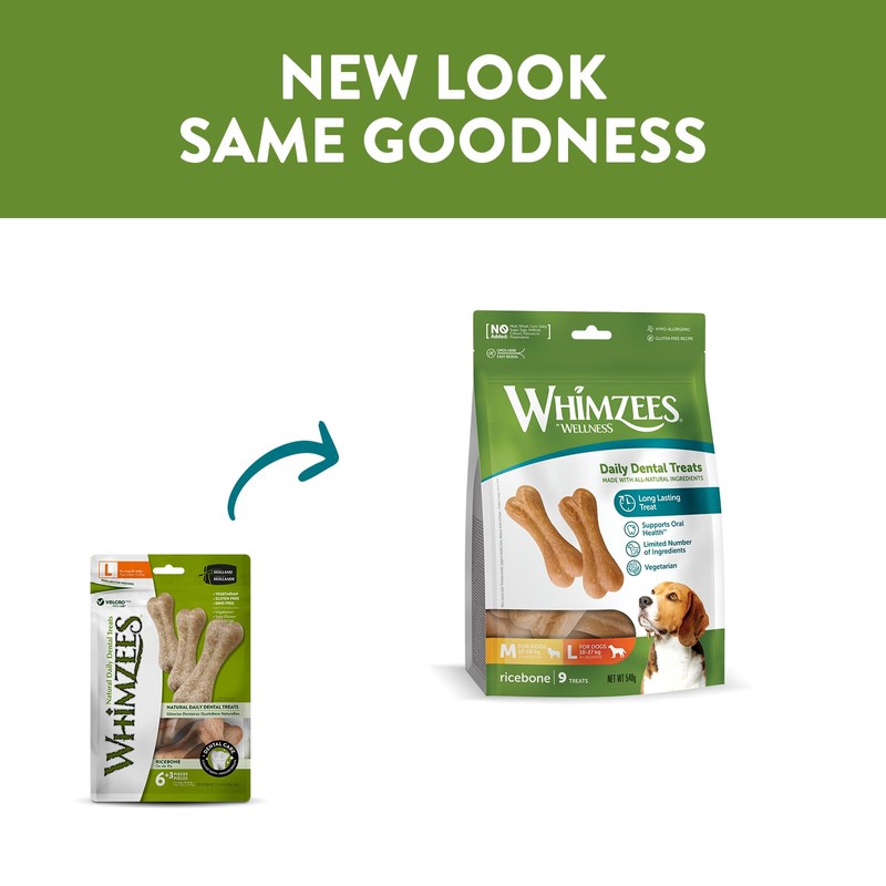 WHIMZEES By Wellness Rice Bone, Natural and Gluten-Free Dog Chews,