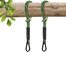 Heavy Duty Tree Swing Ropes, Hammock Tree Straps Hanging Kit, for Outdoor Swings Hammock Playground Set Accessories (1.75ft,21",Green,2Pack)