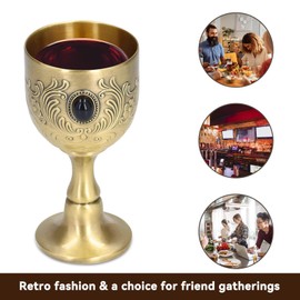 Chalice, Rhinestone Jeweled Holy Grail Chalice Vintage Handmade Chalice Embossed Cup for bar, Restaurant and Home Decoration