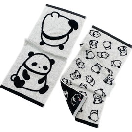 kainoo Imabari Towel, Face Towel, Set of 2, 13.4 x 31.5 inches (34 x 80 cm), Made in Japan, Imabari, 100% Cotton, Skin-friendly, Cute, Cotton 100% Panda, Kindergarten, Nursery School, Camping (Panda
