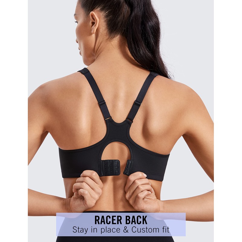 Syrokan women's high impact sports bra, racer back, with strap,