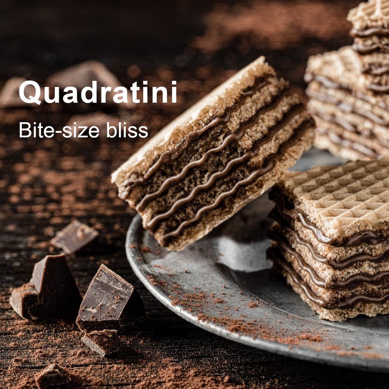 Loacker Quadratini Dark Chocolate Wafer Cookies LARGE - 30% Less