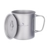 Boundless Voyage Single Walled Titanium Cup with Lid Folding Handle