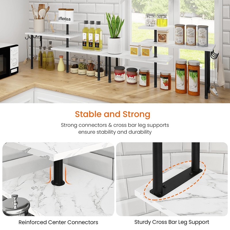 Homode Bathroom Counter Organizer Corner Shelf, Kitchen Countertop Organizer, 3