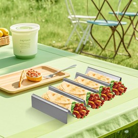 DASIAUTOEM Taco Holder, Pack of 2 Taco Stands, Stainless Steel Taco Stand Tray Holder, Hotdog Holder, U-shaped Taco Rack, Tacos, Pancakes, Sandwiches