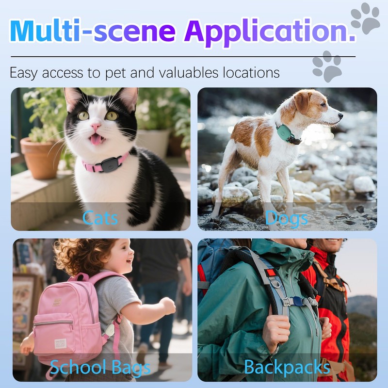[4Pack] Dog Collar Holder for Tile Mate 2024/2022, Waterproof Anti