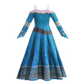 Lito Angels Princess Merida Fancy Dress Up Costume with Accessories for Kids Girls Age 12-13 Years (Tag Number 160), Blue