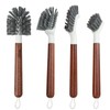 QLTUDN 4-Pack Heavy Duty Scrub Brushes with 11" Sapele Wood