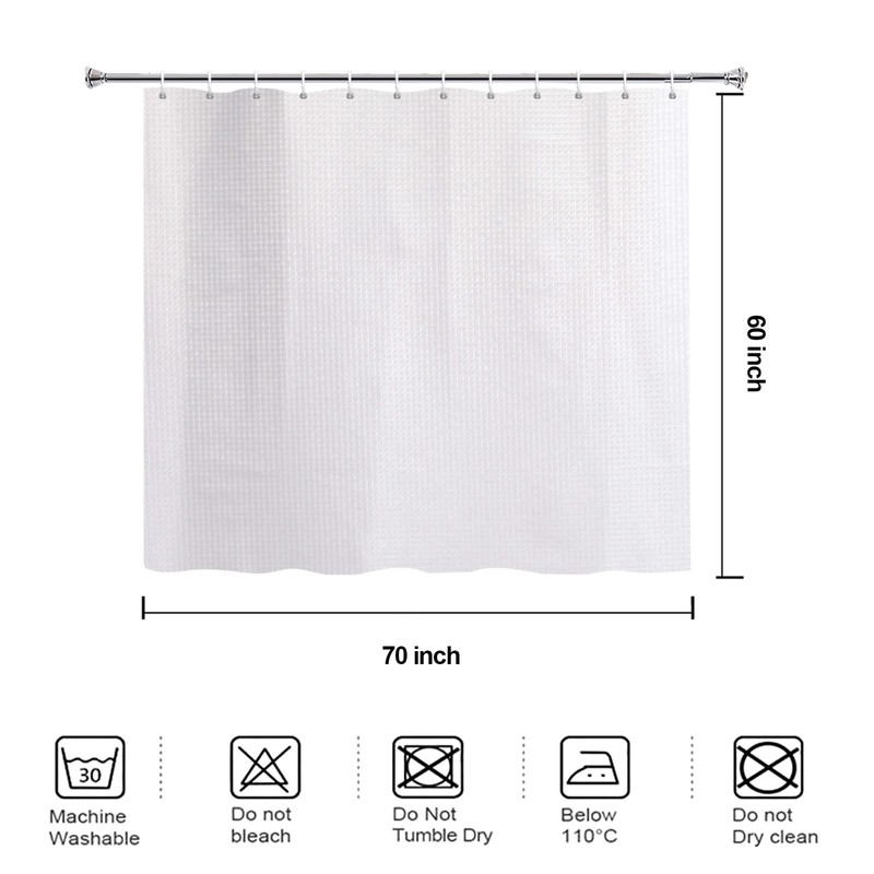 YISURE Short Shower Curtain for Walkin Tub 60 Inch Length,