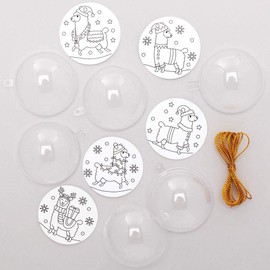 Baker Ross AX595 Festive Llama Mix & Match Christmas Bauble Craft Set for Children - 8 Pieces, Festive Creative Sets and Craft Supplies for Crafts and Decorating at Christmas Time