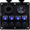Purishion 4 Gang Rocker Switch Panel with Dual USB &