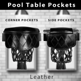 Collapsar Leather Pool Table Pockets, Set of 6 Billiard Shield Pockets for Pool Table Pockets Replacement
