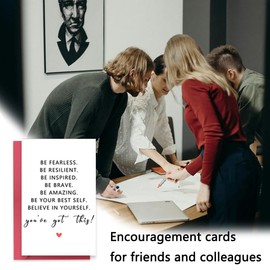 Sudaporn Encouragement Greeting Cards Inspirational Birthday Retirement Gifts for Women Men New Job Gifts Colleague Coworker Motivational Brave Card with Red Envelope Good Bye Move Away Paper Card