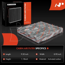 A-Premium - Filtro de aire de cabina de 2 piezas con carbón activado compatible con vehículos Acura, Honda, Accord, Civic, CR-V, Odyssey, Passport, Pilot, Ridgeline, ILX, MDX, RDX, RL, TL, TLX, ZDX